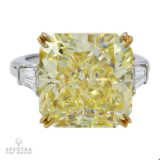 Spectra Fine Jewelry's 15.89 Carat Fancy Intense Yellow Diamond and Diamond Ring