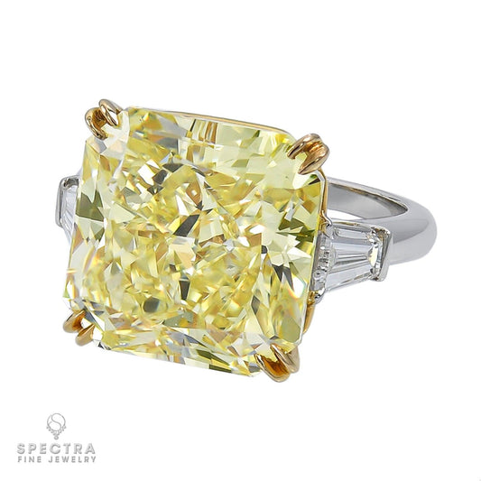 Spectra Fine Jewelry's 15.89 Carat Fancy Intense Yellow Diamond and Diamond Ring