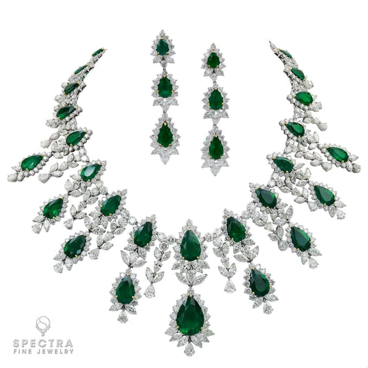 Spectra Fine Jewelry's Colombian Emerald and Diamond Demi Parure