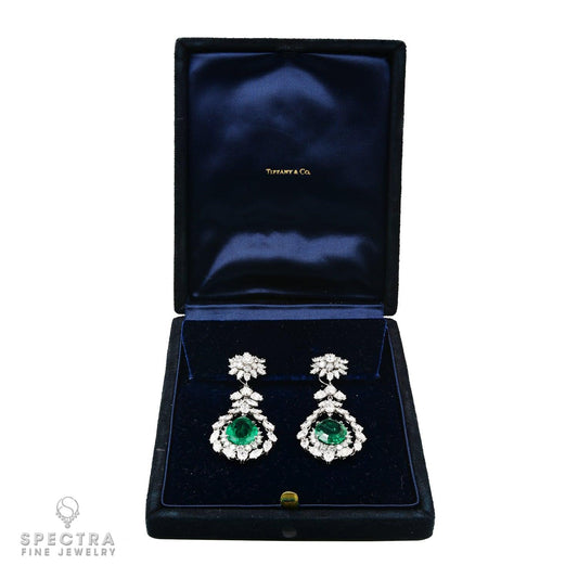 Tiffany & Co. Colombian Emerald and Diamond Drop Earrings