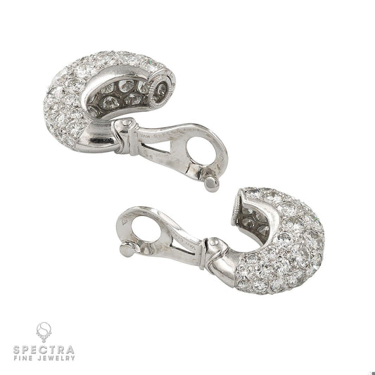 Van Cleef & Arpels 18k White Gold Diamond Dome Set