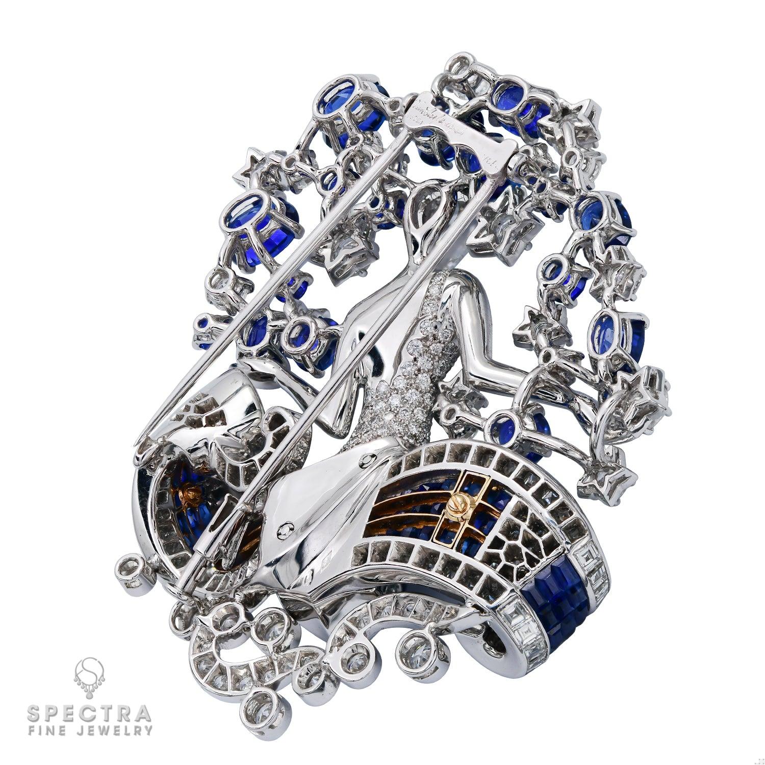 Van Cleef & Arpels Palais de la Chance 'Virgo' Brooch with Mystery-set Sapphires