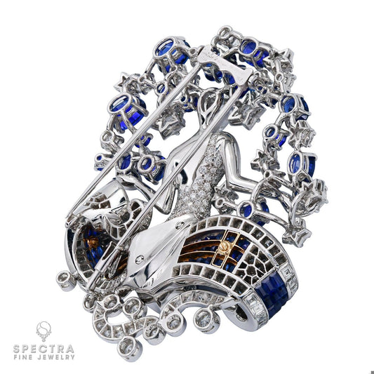 Van Cleef & Arpels Palais de la Chance 'Virgo' Brooch with Mystery-set Sapphires