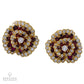 Van Cleef & Arpels Ruby Diamond 'Camellia' Ear Clips in 18kt Gold