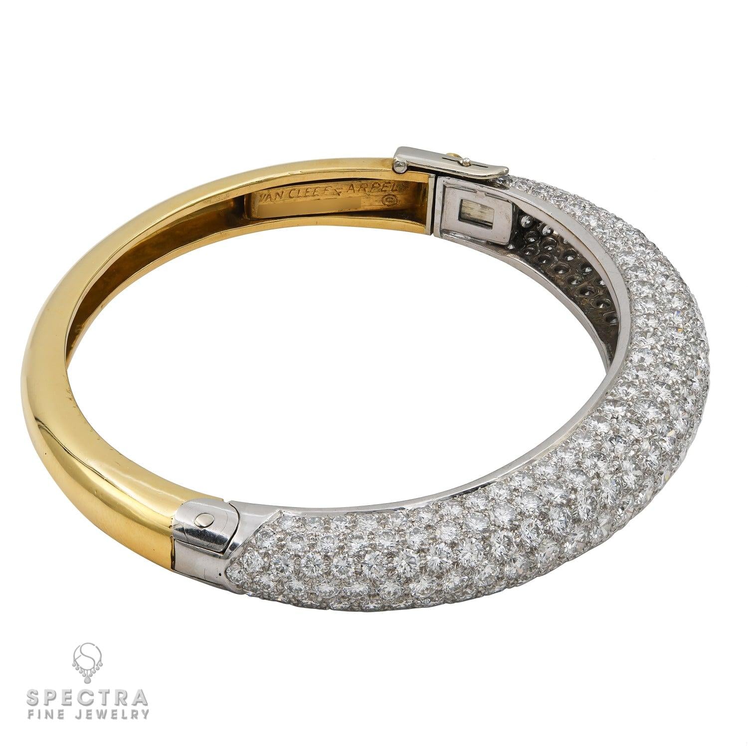 Van Cleef & Arpels Vintage Diamond Pave Bombe Bangle Bracelet