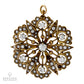 Victorian Diamond & Pearl Gold Starburst Pin/Pendant: Exquisite 18K Yellow Gold