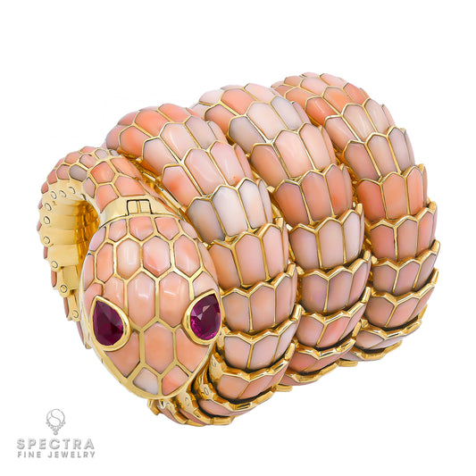 Bulgari Serpenti Vintage Coral Ruby Convertible Bracelet Watch