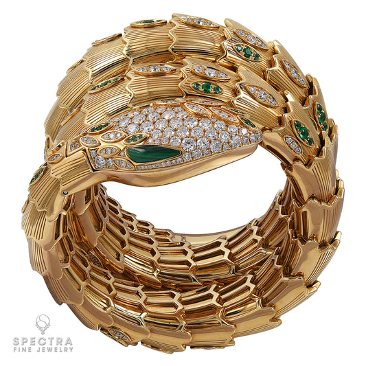 Bulgari Serpenti Emerald Diamond Bracelet-Watch