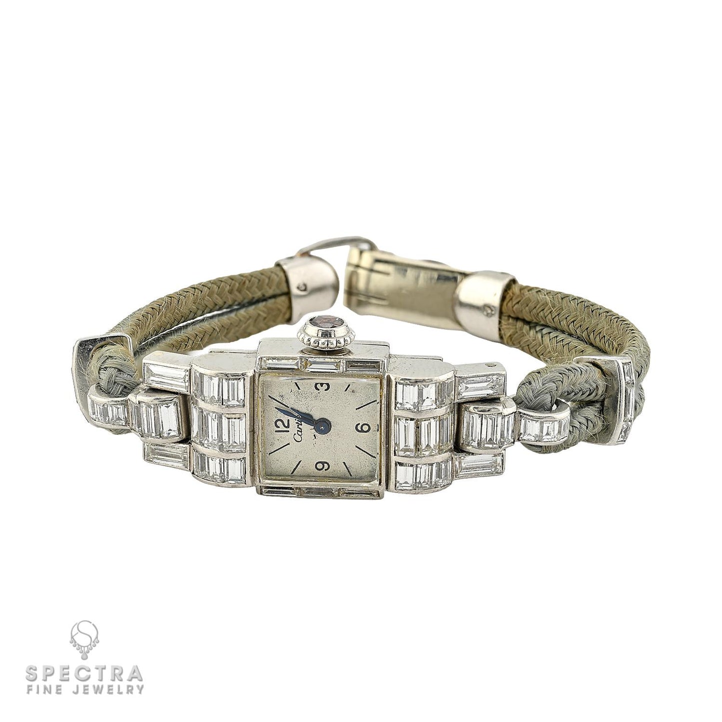 Cartier Vintage Platinum & 3.00ctw Diamond Watch | Rockefeller Provenance