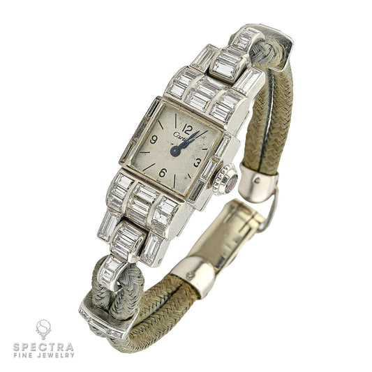 Cartier Vintage Platinum & 3.00ctw Diamond Watch | Rockefeller Provenance