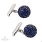 White Gold Sapphire Cufflinks with 7.0 ct Blue Sapphire | Contemporary Luxury Ac