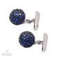 White Gold Sapphire Cufflinks with 7.0 ct Blue Sapphire | Contemporary Luxury Ac
