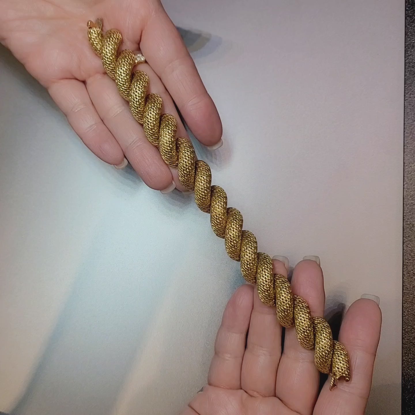 Hermès 18K Yellow Gold Rope Bracelet, Signed Paris
