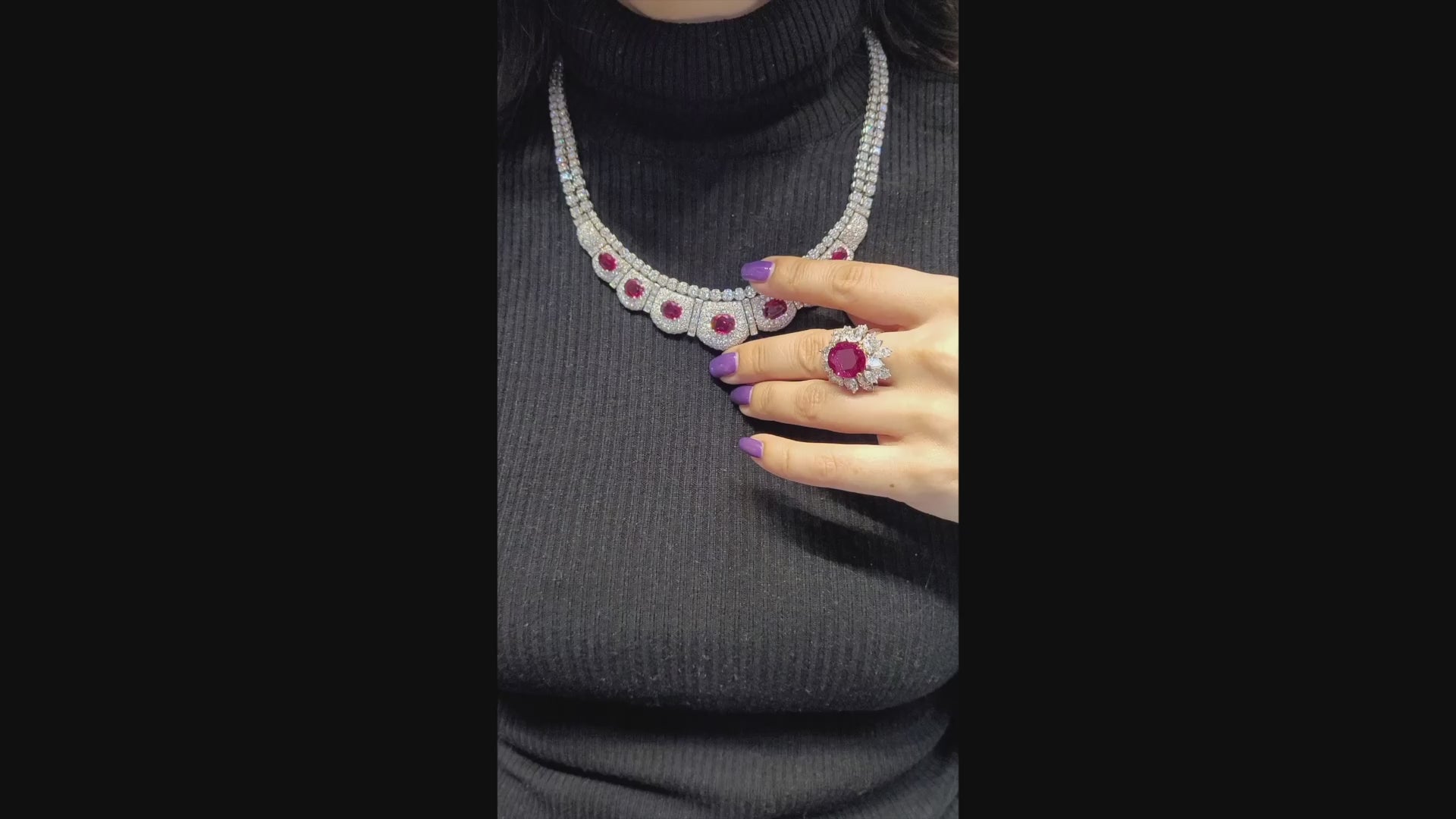 Ruby and Diamond Necklace in Platinum