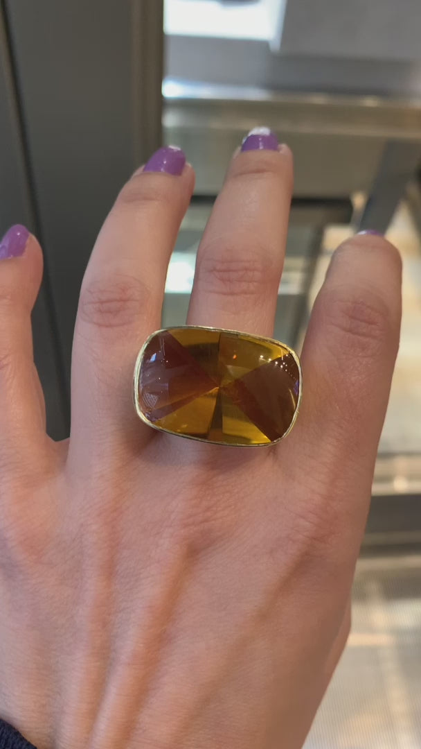 Rinaldo Gavello Contemporary 40.0 ct. Citrine Cocktail Dinner Ring