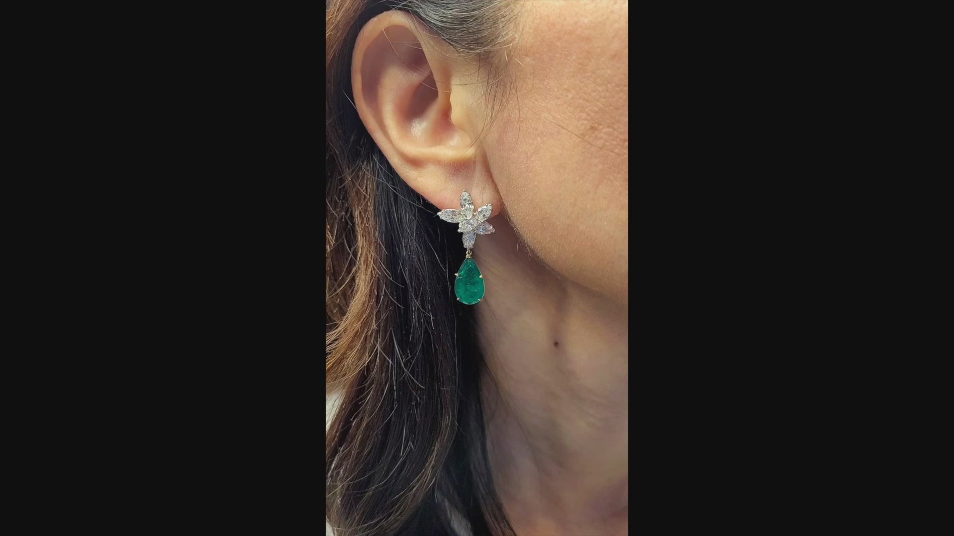 Spectra Fine Jewelry Colombian Emerald Diamond Drop Earrings