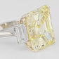 25.02ct Intense Yellow Diamond Three-Stone Ring