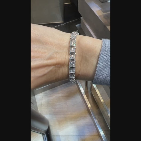 Contemporary Diamond Line Tennis Bracelet 5.20ct