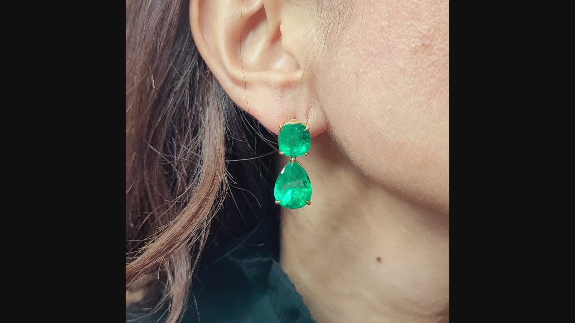 Spectra Fine Jewelry Colombian Emerald Classic Drop Earrings 31.88ct