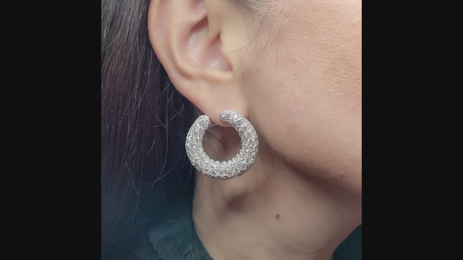 18.19 carats Diamond Pavé Earrings