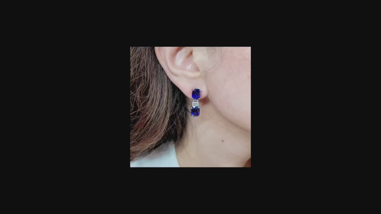 Spectra Fine Jewelry 16.38 cts. Ceylon Sapphire Diamond Earrings