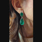 Spectra Fine Jewelry Pear Emerald Diamond Pave Halo Drop Earrings