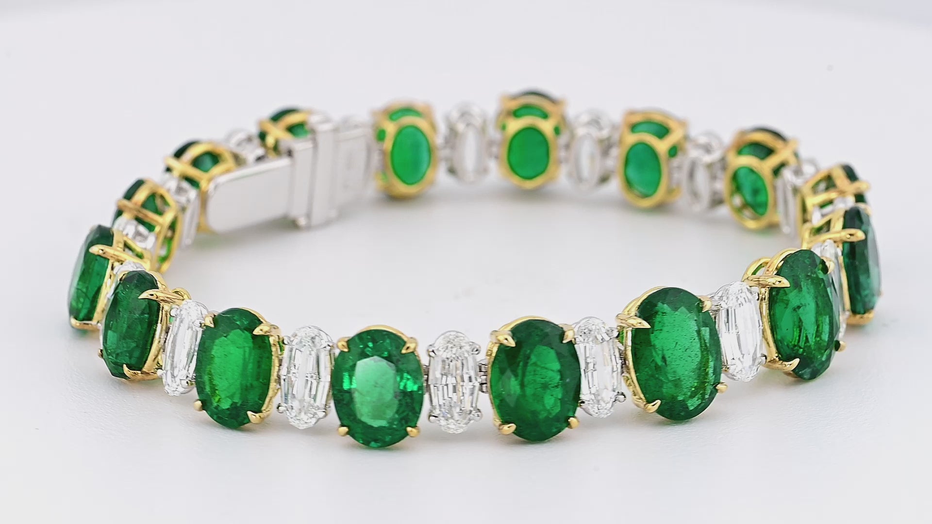 Spectra Fine Jewelry 37.24cts. Emerald Diamond Bracelet