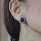 Spectra Fine Jewelry Classic Sapphire Diamond Halo Button Earrings