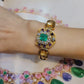 Vintage French 18k Gold Gemstone Bracelet