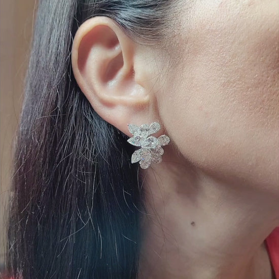 Spectra Fine Jewelry 17.44 cts. Pear Shaped Diamond Cluster Earrings