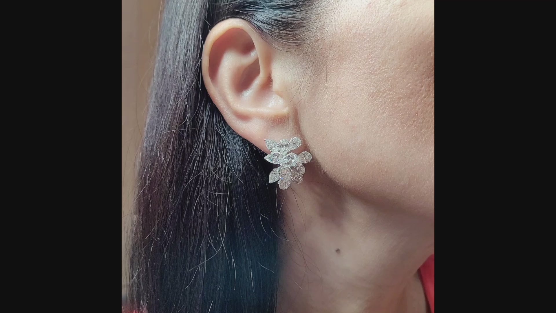 Spectra Fine Jewelry 17.44 cts. Pear Shaped Diamond Cluster Earrings