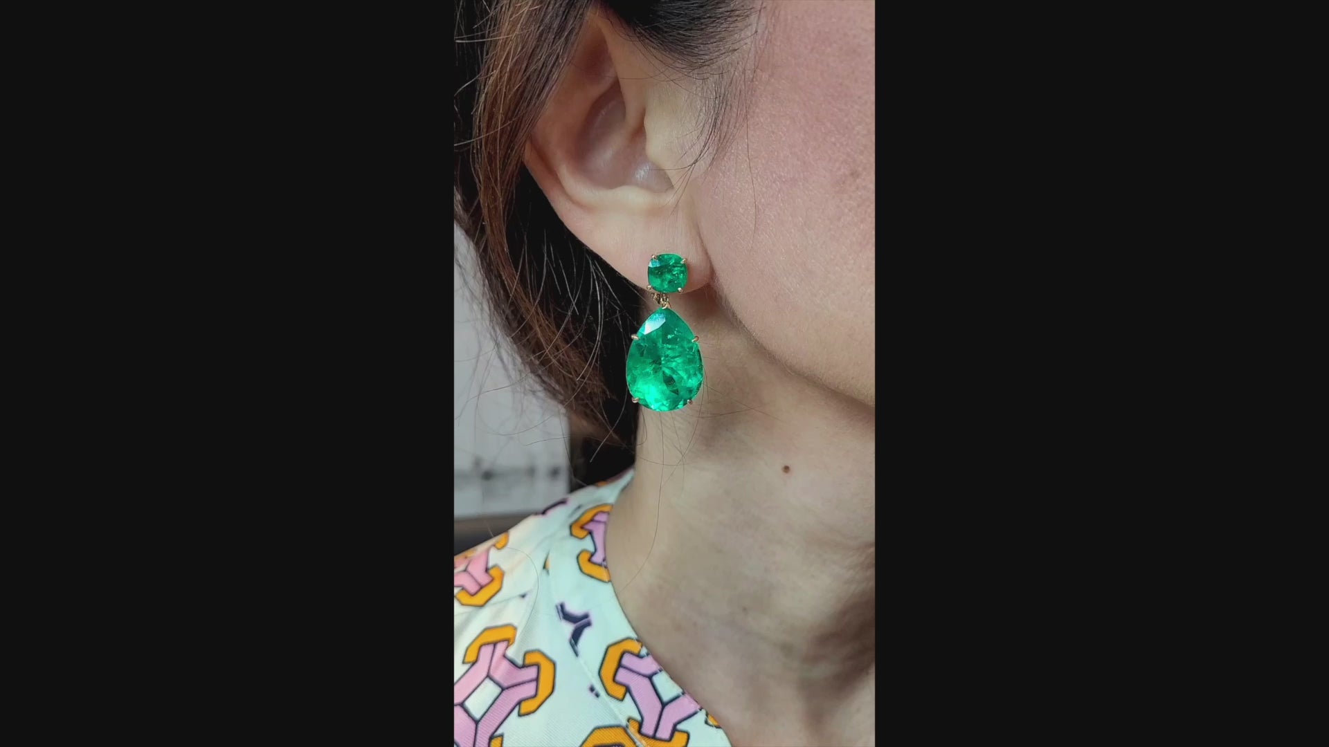 Spectra Fine Jewelry Colombian Emerald Classic Drop Earrings 59.00ct