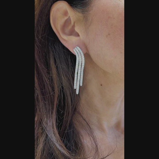 Cartier Diamond Pave Waterfall Drop Earrings