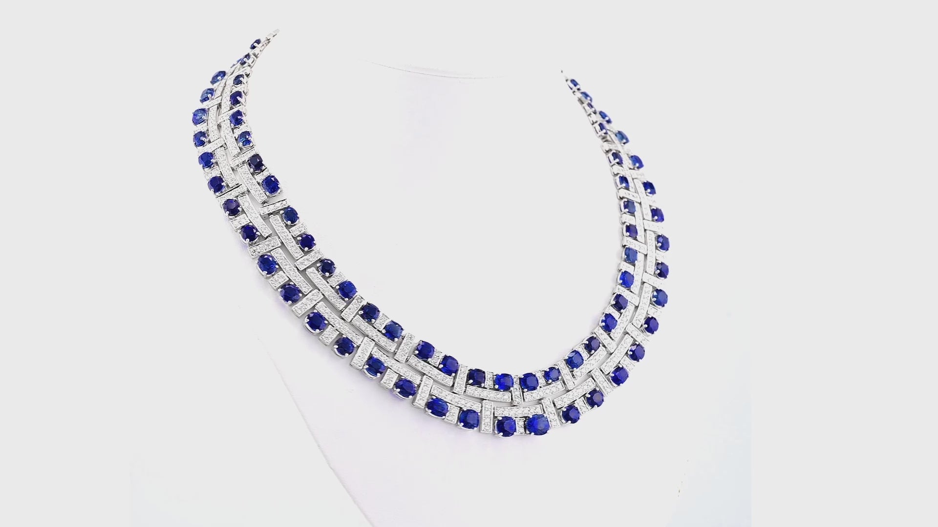 Bulgari Sapphire and Diamond Basketweave Necklace