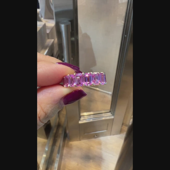 Spectra Fine Jewelry 10.43 ct Pink Sapphire Eternity Wedding Band