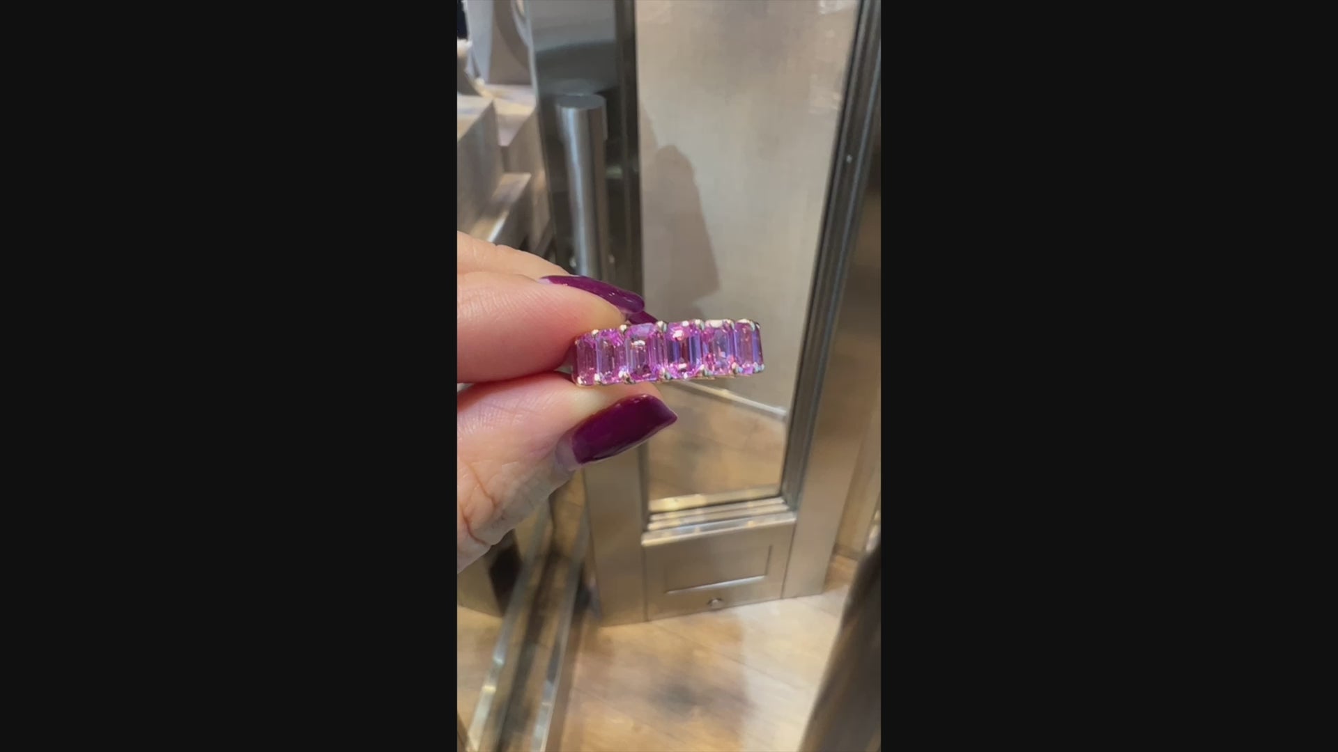 Spectra Fine Jewelry 10.43 ct Pink Sapphire Eternity Wedding Band