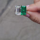 Spectra Fine Jewelry 4.89ct. Emerald and  7.79ct.Diamond Twin Ring