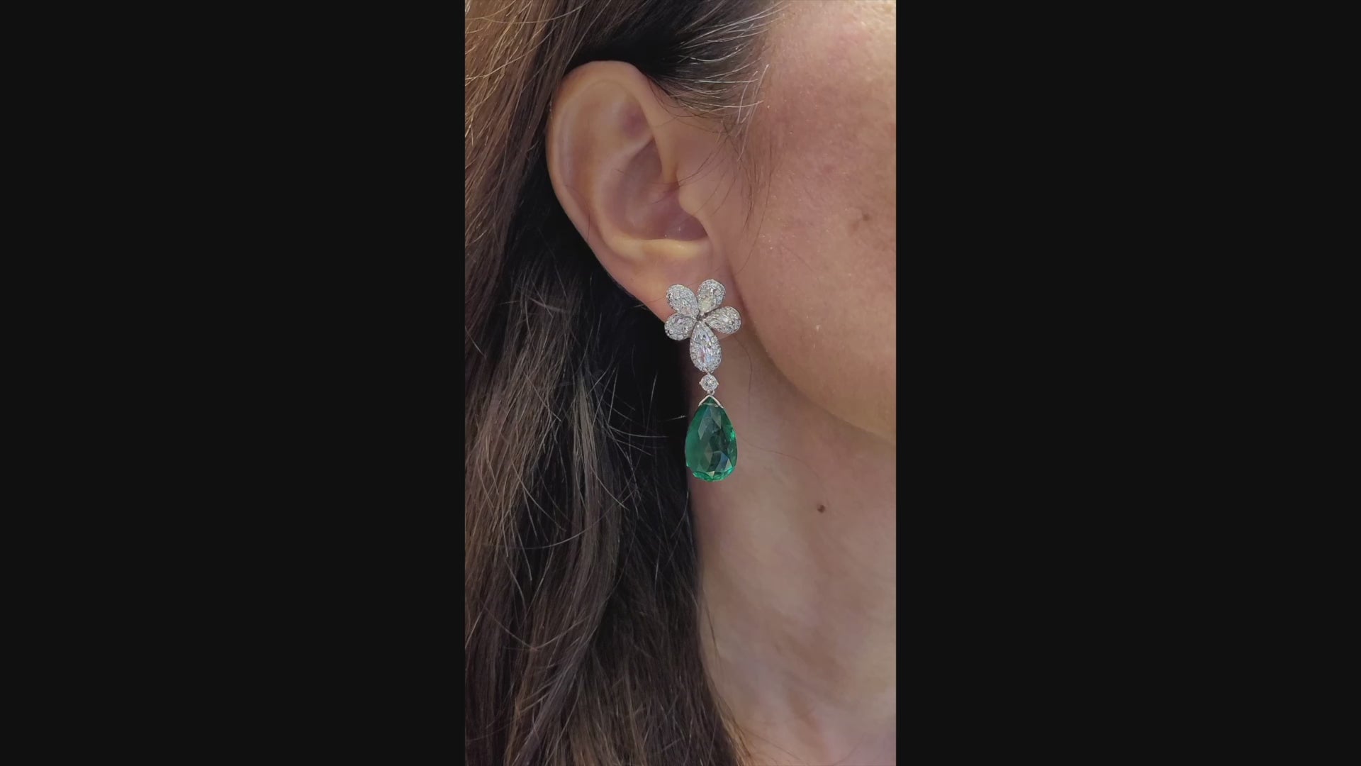 Spectra Fine Jewelry Diamond Emerald Drop Earrings