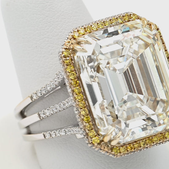 25.14 ct. Emerald-Cut Diamond Gold Ring