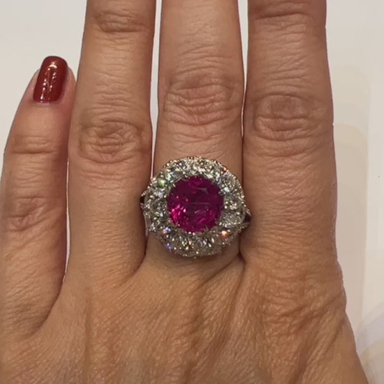 Spectra Fine Jewelry 4.99 ct. Ruby Diamond Engagement Bombe Ring