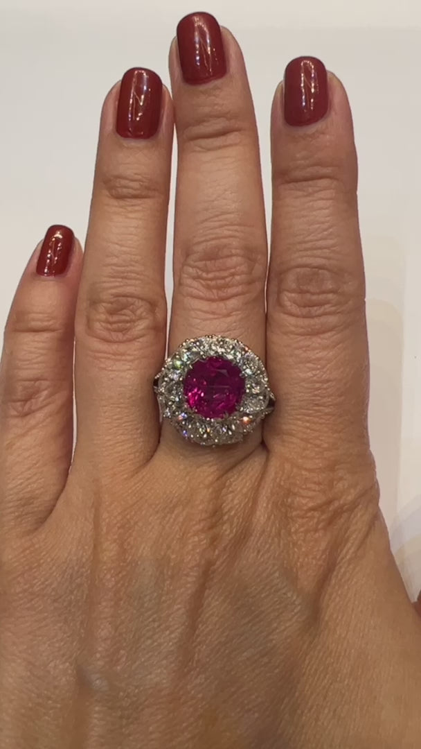 Spectra Fine Jewelry 4.99 ct. Ruby Diamond Engagement Bombe Ring