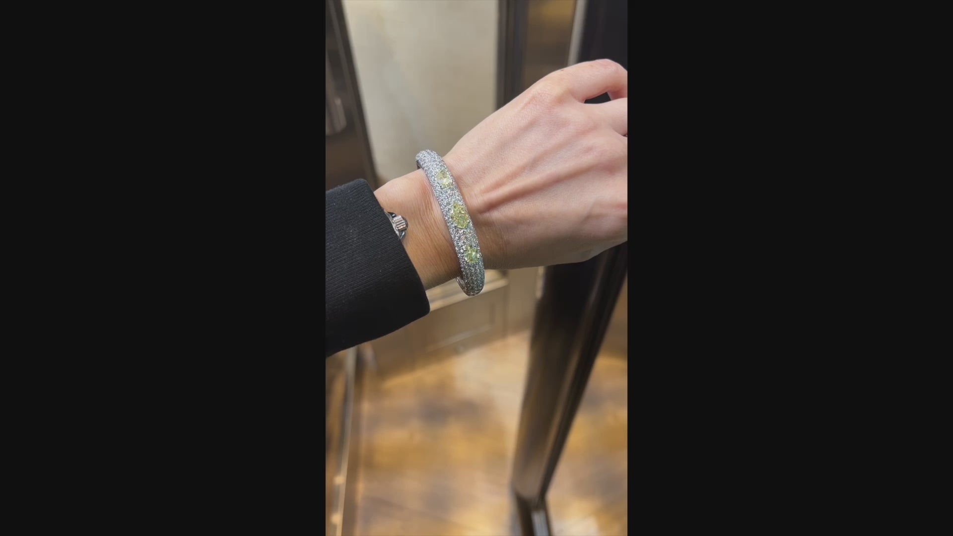 Bulgari Yellow Diamond Pave Bombe Cuff Bangle Bracelet