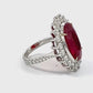 Spectra Fine Jewelry 12.63 ct. Oval Ruby Diamond Cocktail Engagement Ring