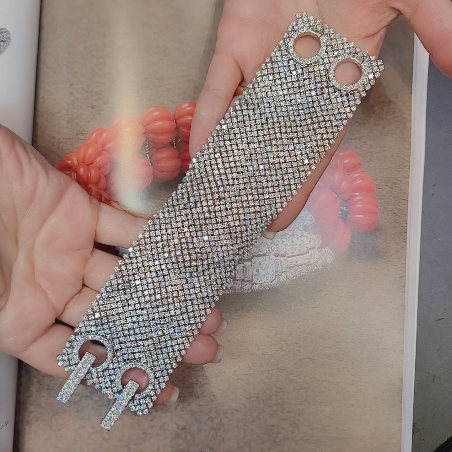 54.05 ct. Diamond Flexible Mesh Bracelet in 18K White Gold