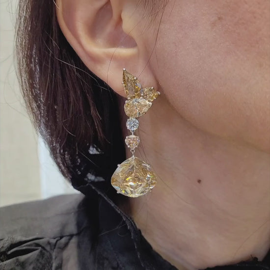 82.43 cts. Total Fancy Brown-Yellow Diamond Earrings