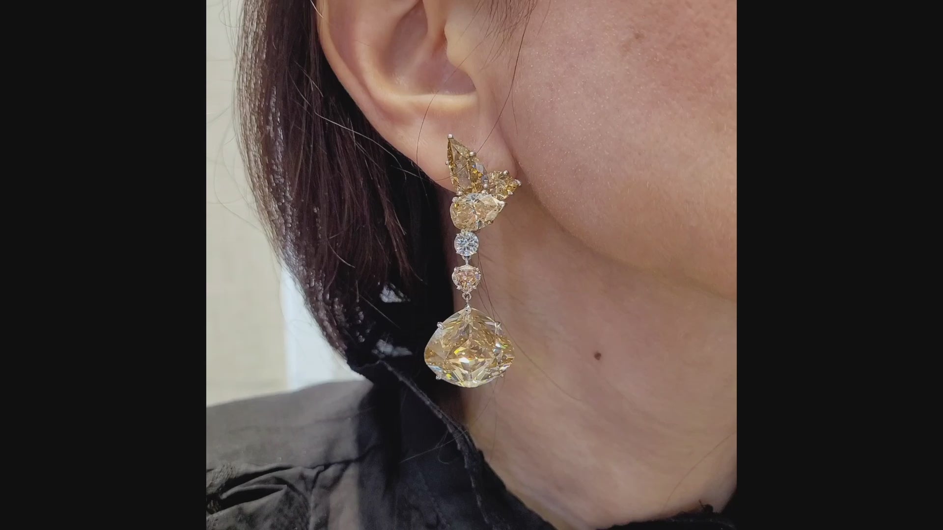 82.43 cts. Total Fancy Brown-Yellow Diamond Earrings