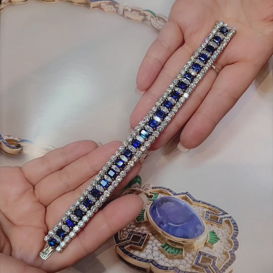 Van Cleef & Arpels Sapphire and Diamond Platinum Bracelet