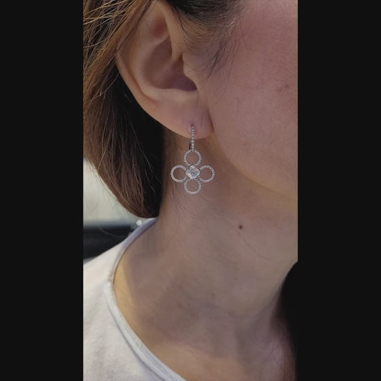 Daniel K Diamond Clover Drop Earrings