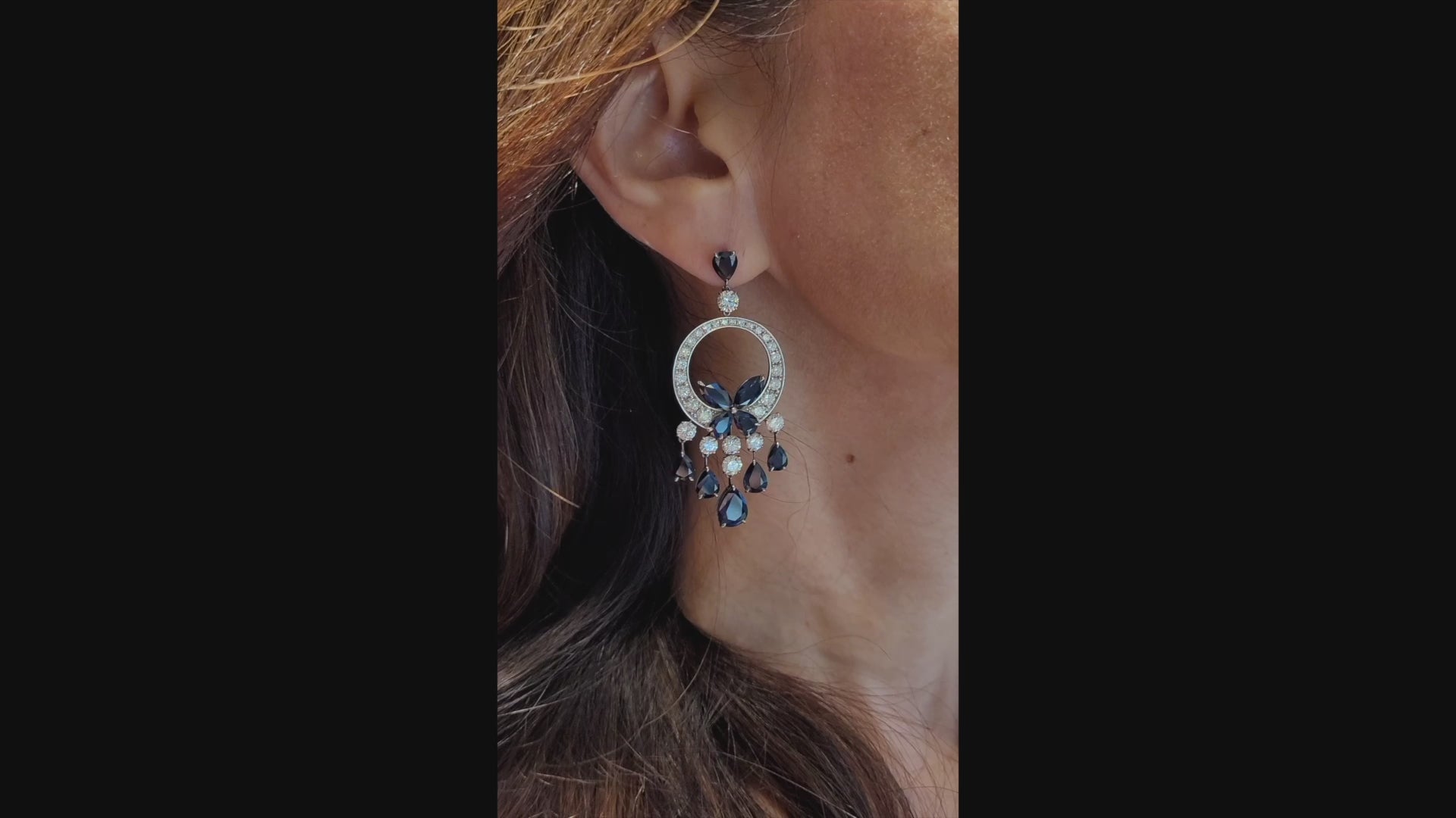 Spectra Fine Jewelry Diamond Sapphire Sevillana Chandelier Earrings