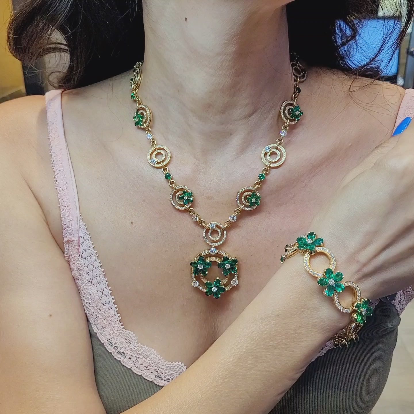 Bulgari Contemporary Diamond Emerald Parure Suite